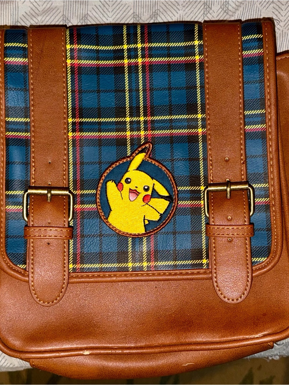 Loungefly x Pokemon Plaid Pikachu Crossbody Bag - Gem